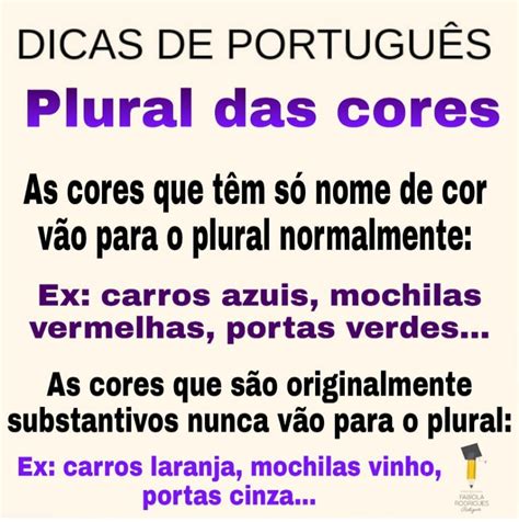 Plural das cores .